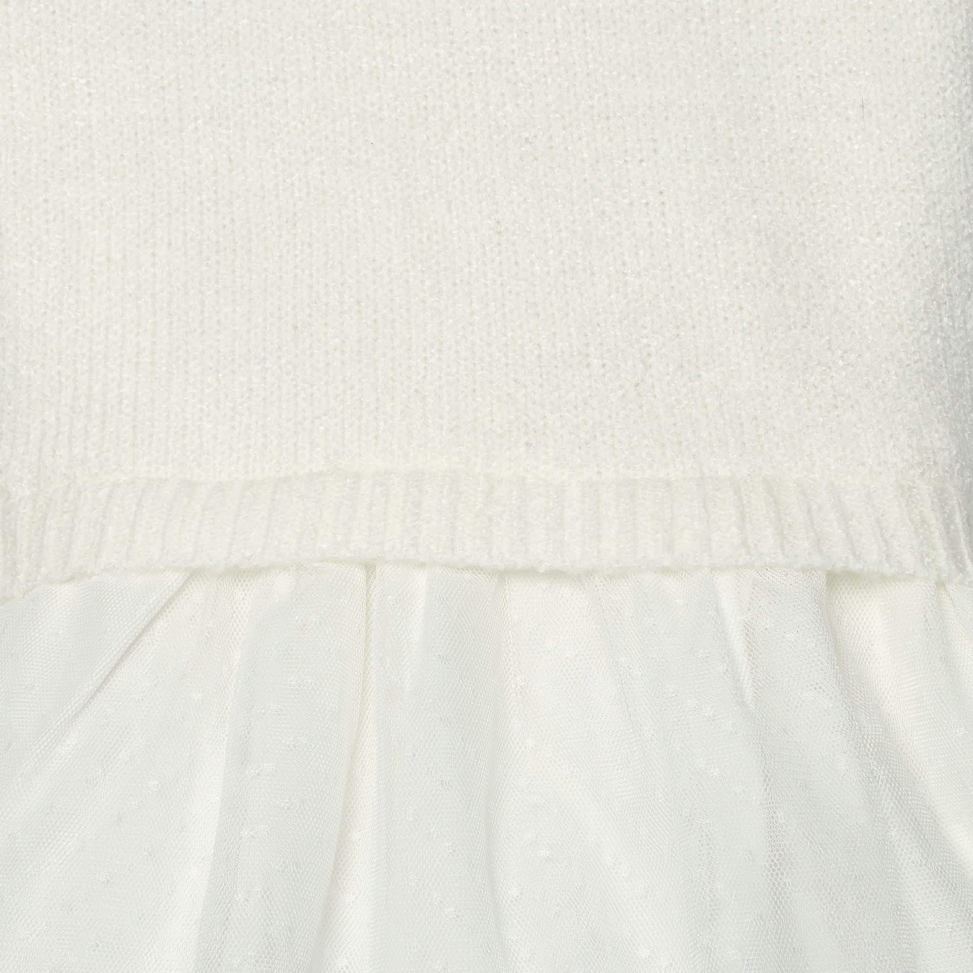 Infant & Toddler Girls White Sweater Dress With Tulle Skirt-Gerber Childrenswear