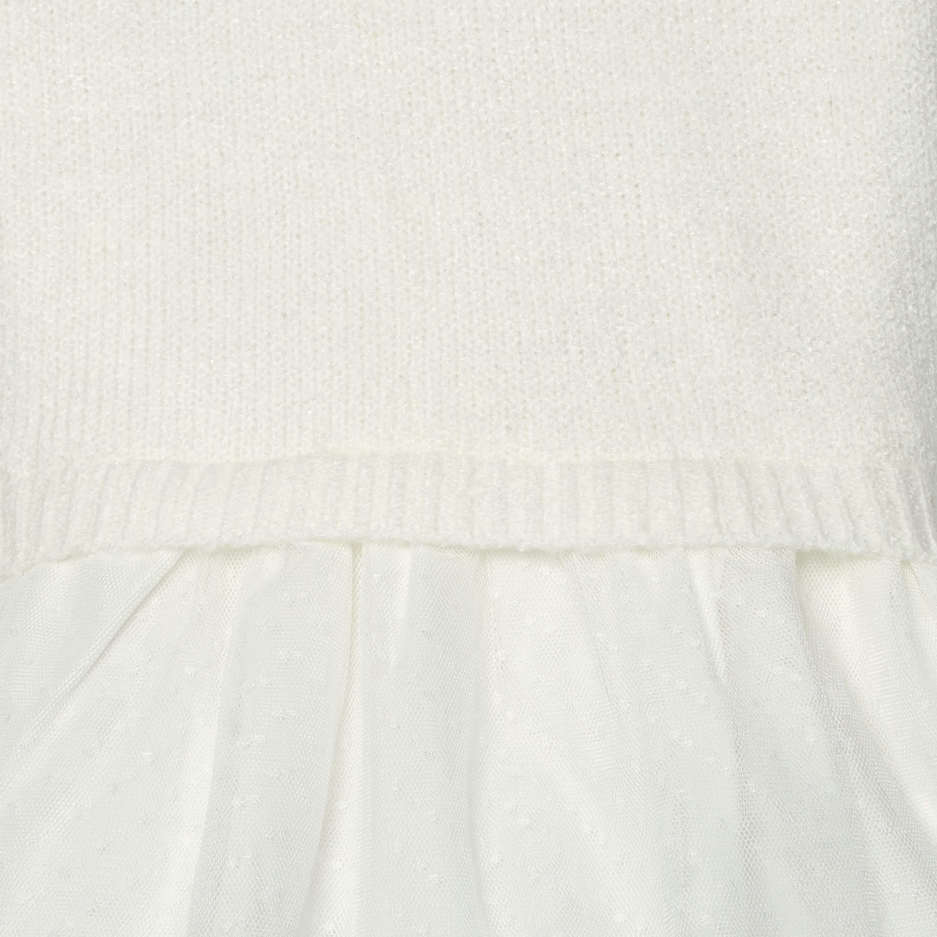 Infant & Toddler Girls White Sweater Dress With Tulle Skirt-Gerber Childrenswear