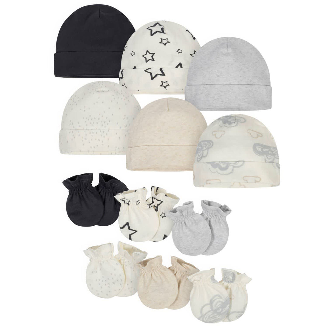 12-Piece Baby Neutral Words Cap and Mitten Set – Gerber Childrenswear