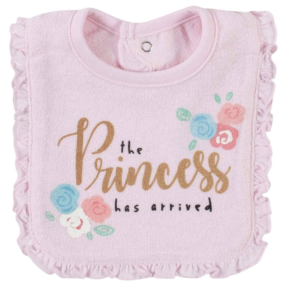 7-Piece Baby Girls Princess Terry Bibs & Terry Burp Cloths Set-Gerber Childrenswear