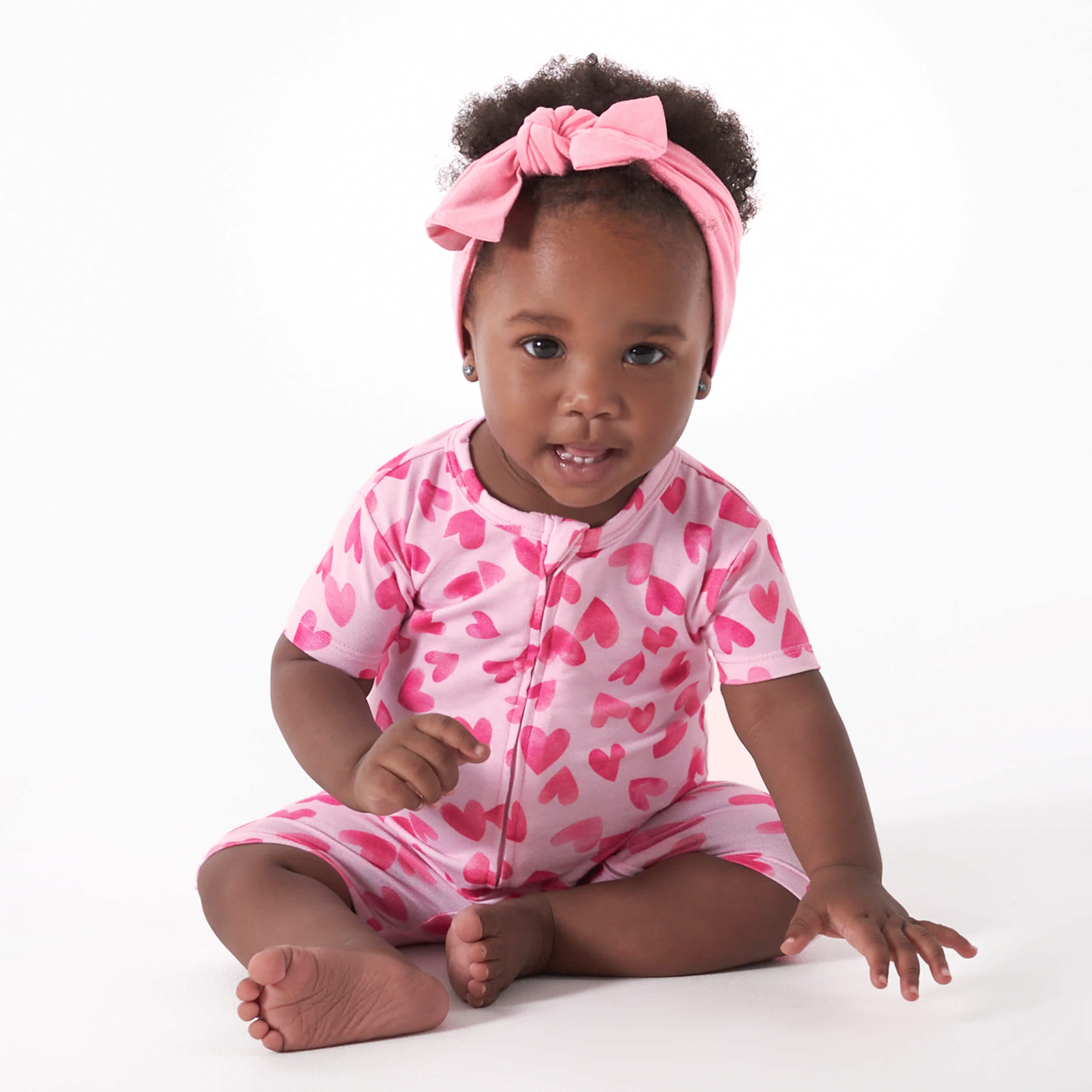 Baby Girls Heartfelt Buttery-Soft Viscose Made from Eucalyptus Snug Fit Romper