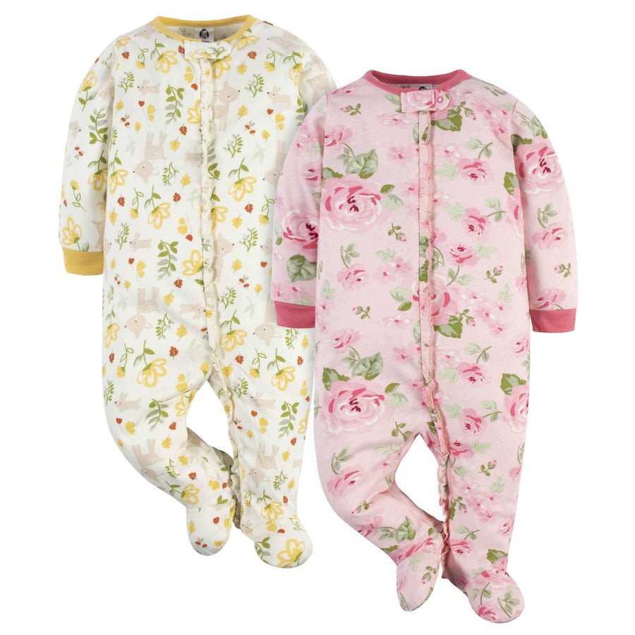 2-Pack Baby Girls Floral & Roses Sleep 'n Plays-Gerber Childrenswear