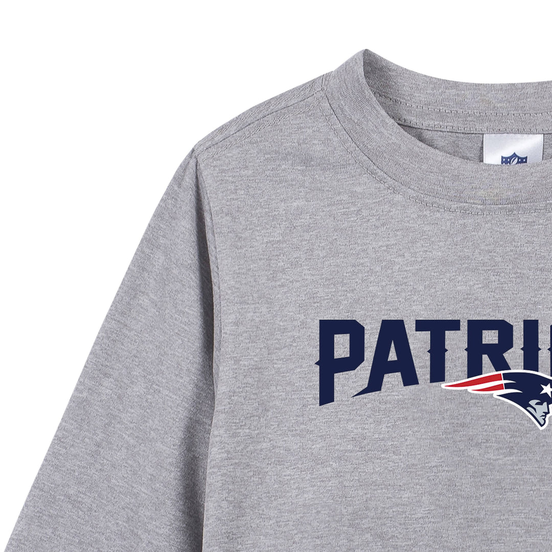 New England Patriots Toddler Boys Long Sleeve Tee Shirt-Gerber Childrenswear