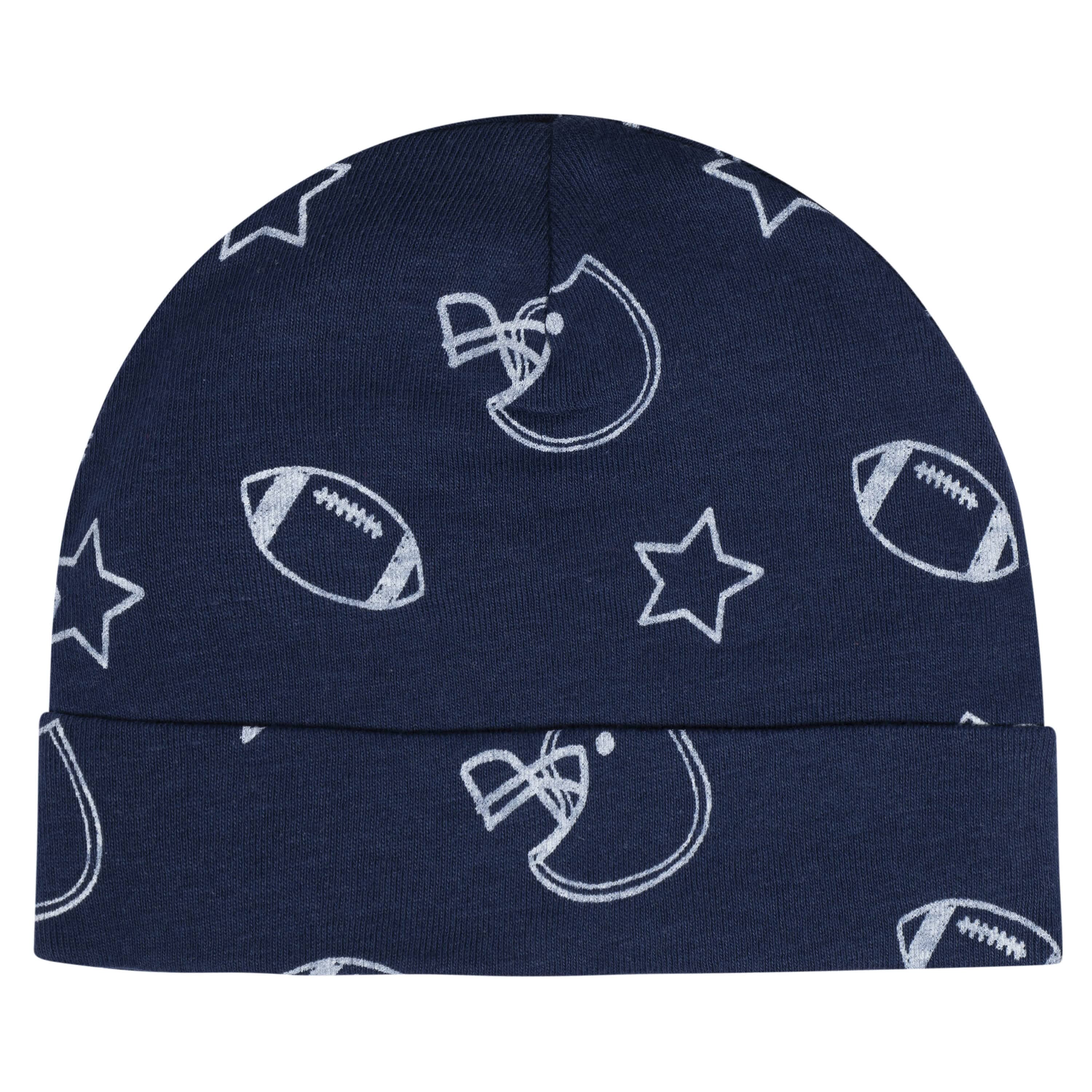 8-Piece Baby Boys Sports No Scratch Mittens & Caps Set