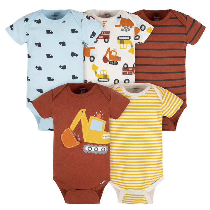 5-Pack Baby Boys Transportation Zone Onesies® Bodysuits