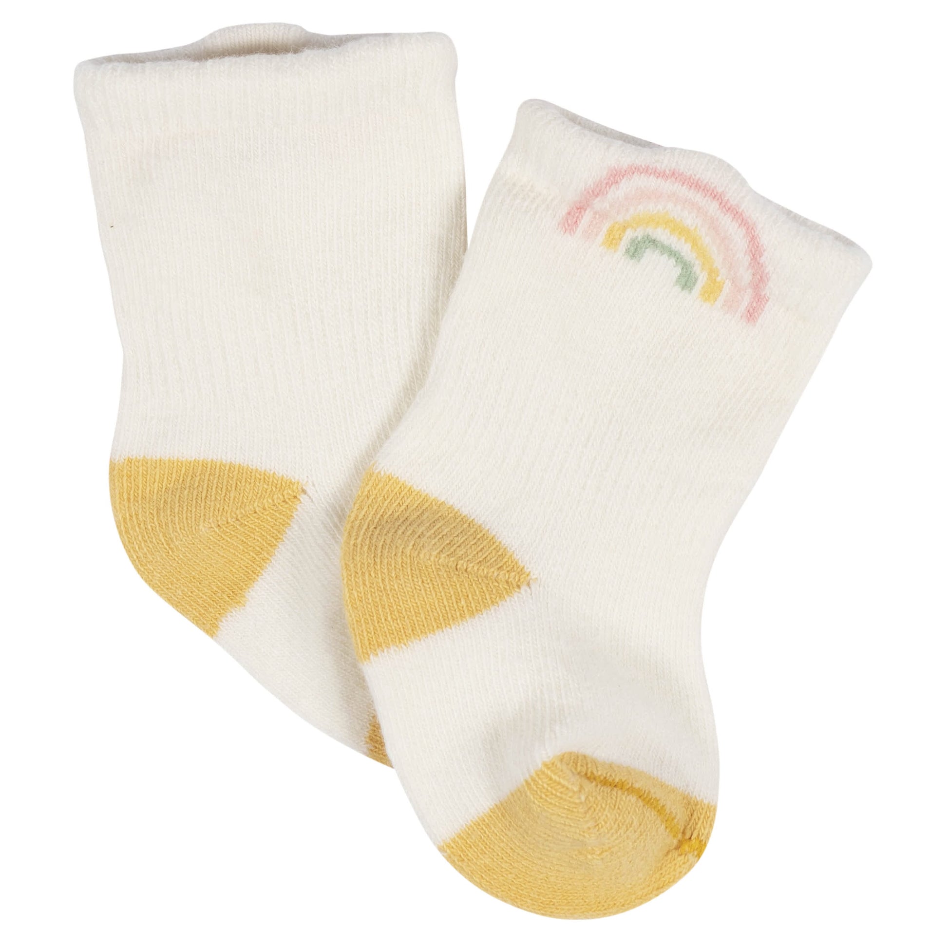 8-Pack Baby Girls Golden Floral Jersey Wiggle Proof® Socks