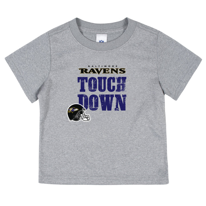 Baltimore Ravens 3-Pack Boys Short Sleeve Tee Shirts-Gerber Childrenswear