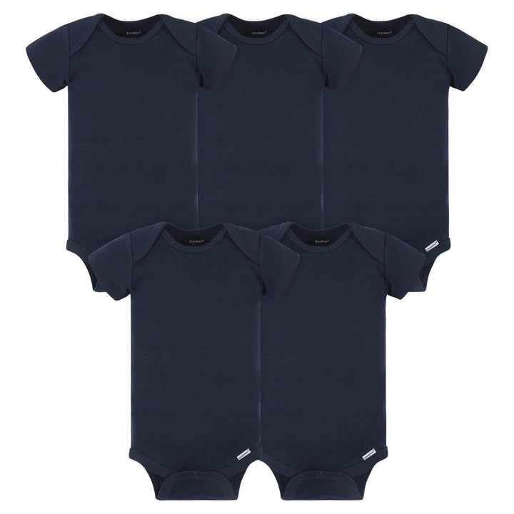5-Pack Baby Navy Onesies® Bodysuits-Gerber Childrenswear