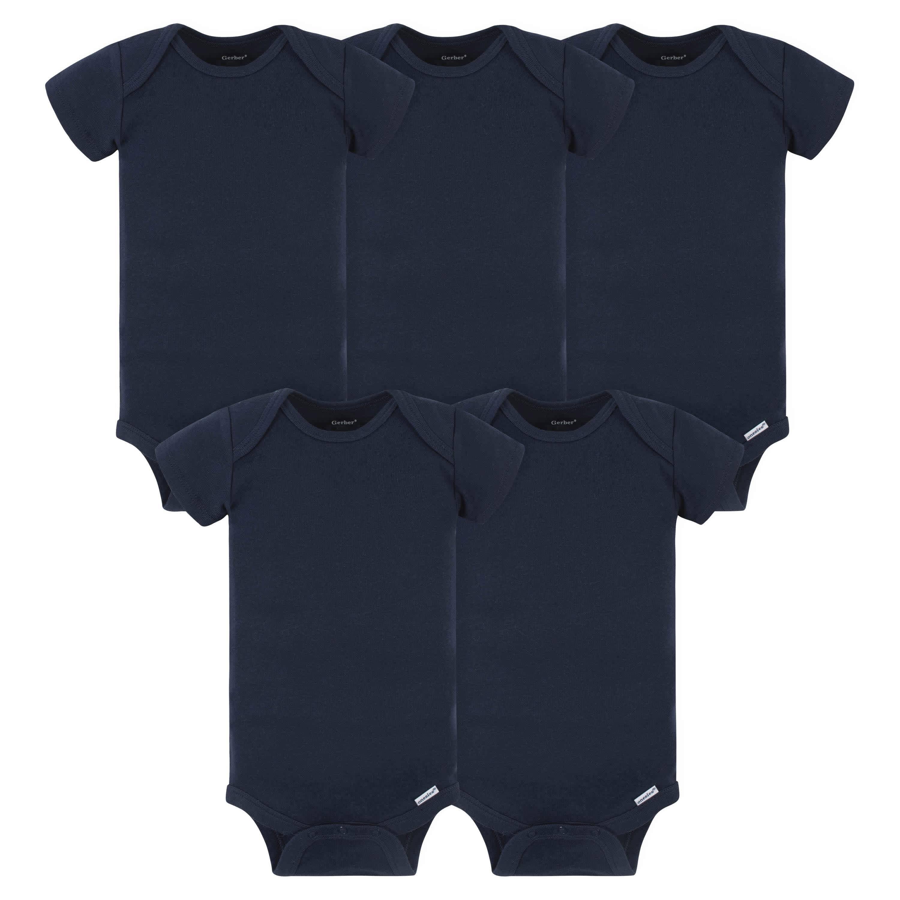 5-Pack Baby Navy Onesies® Bodysuits-Gerber Childrenswear