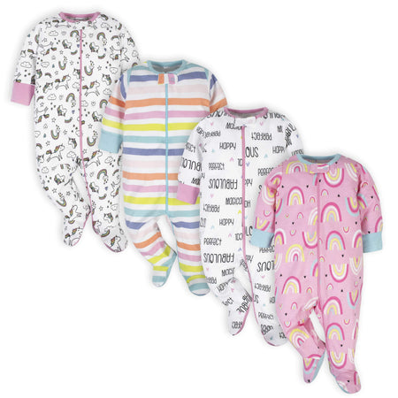 4-Pack Baby Girls Unicorns Sleep 'N Plays