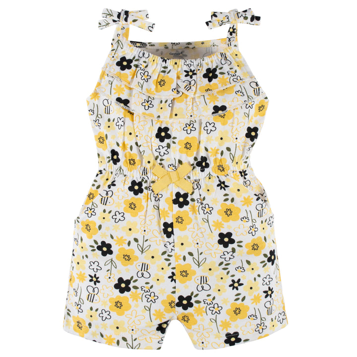 2-Pack Baby & Toddler Girls Bee Garden Tank Rompers-Gerber Childrenswear