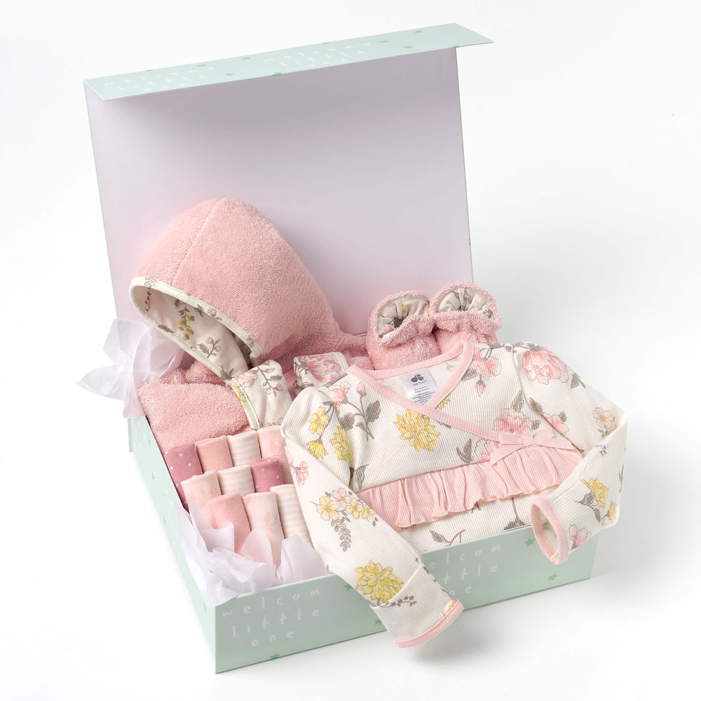 13-Piece Baby Girls Vintage Floral Luxury Bathtime Essentials Gift Set