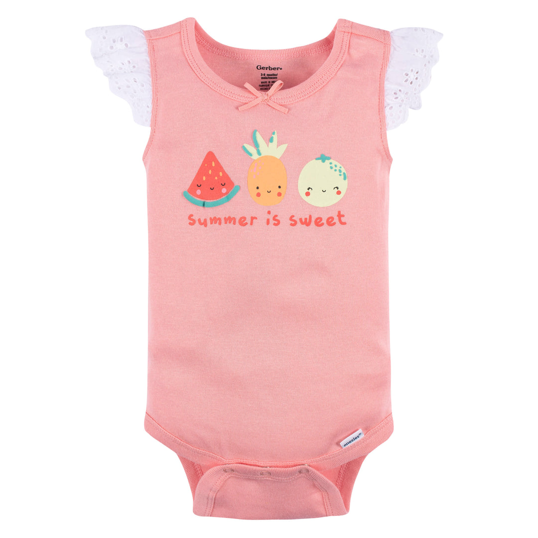 4-Pack Baby Girls Summer Sweets Sleeveless Onesies® Bodysuits