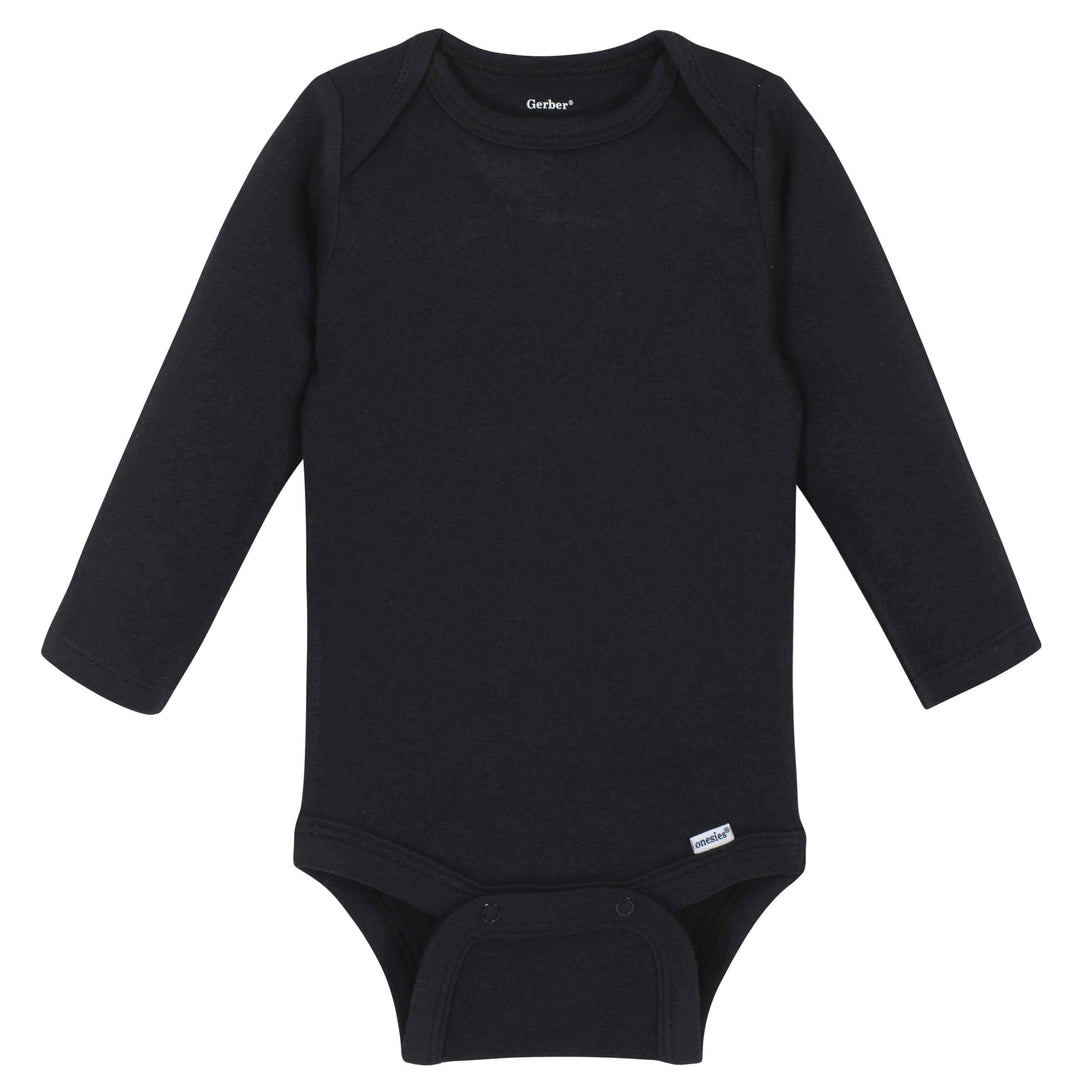 Premium Long Sleeve Onesies® Bodysuit - Black-Gerber Childrenswear