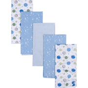 5-Pack Baby Boys Space Flannel Receiving Blankets-Gerber Childrenswear
