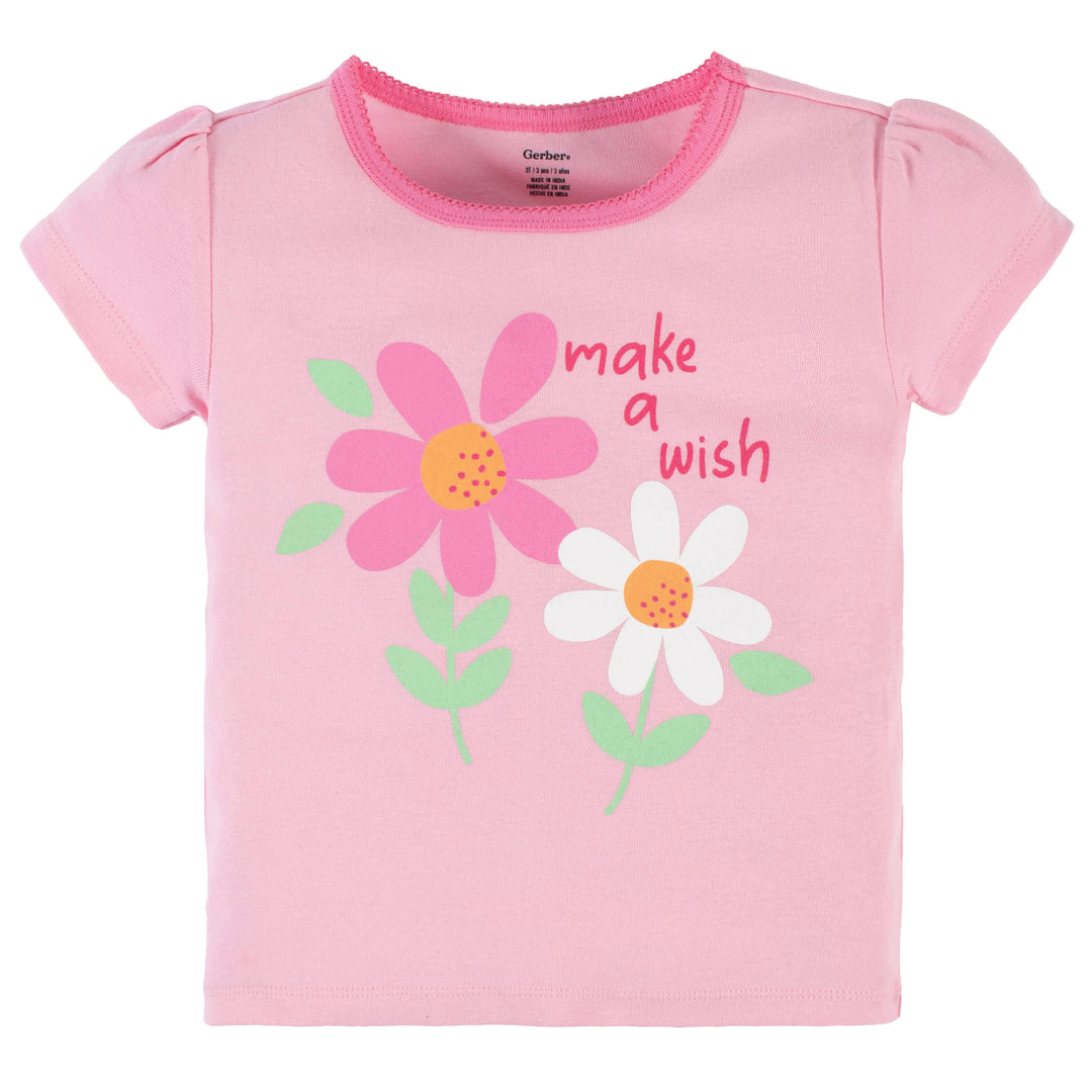 4-Piece Infant & Toddler Girls Summer Blossom Tees, Skort & Pants Set-Gerber Childrenswear