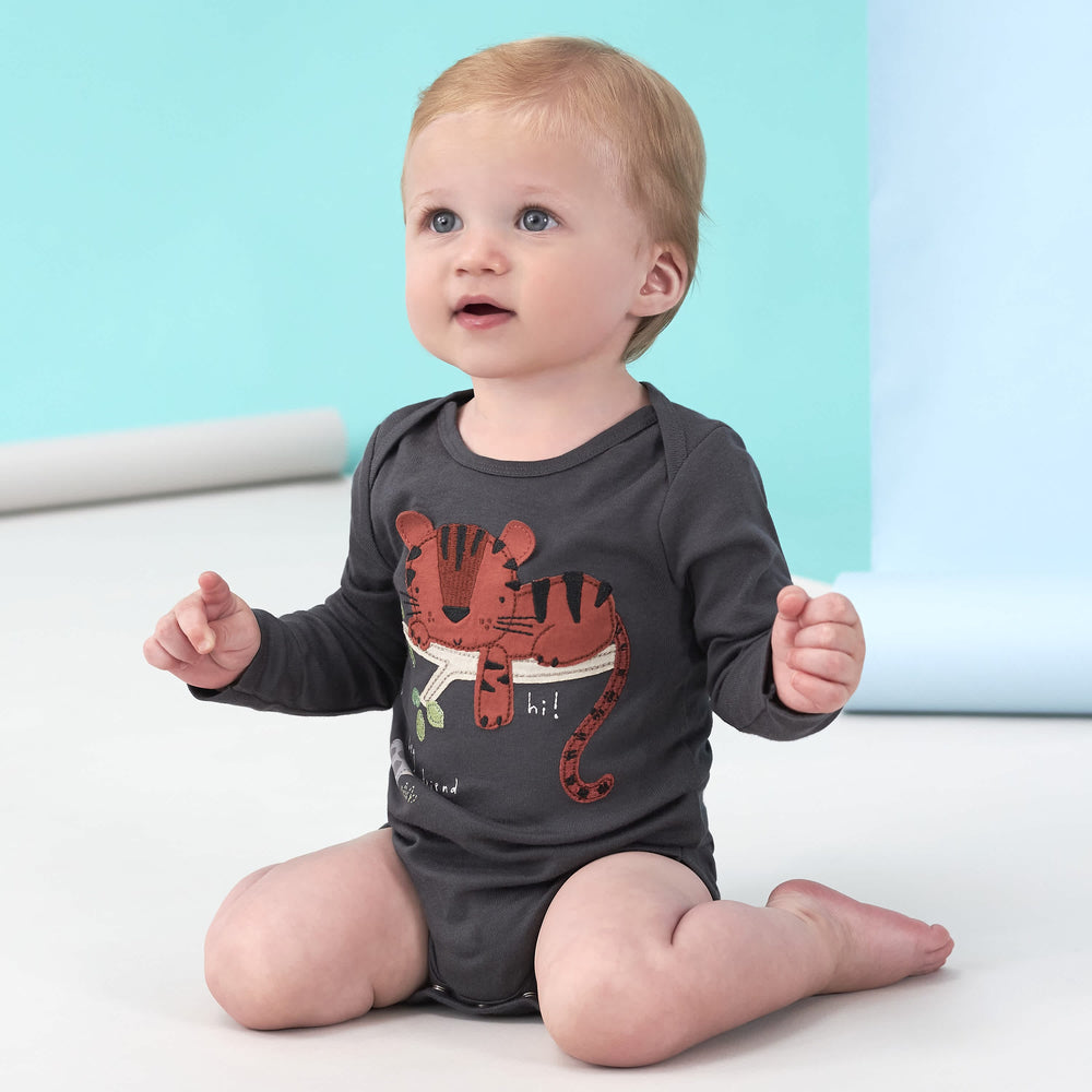 5-Pack Baby Boys Safari Long Sleeve Onesies® Bodysuits-Gerber Childrenswear