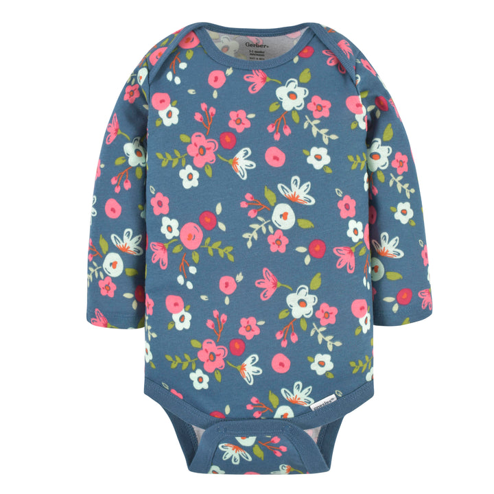 6-Pack Baby Girls Floral & Fox Long Sleeve Onesies® Bodysuits