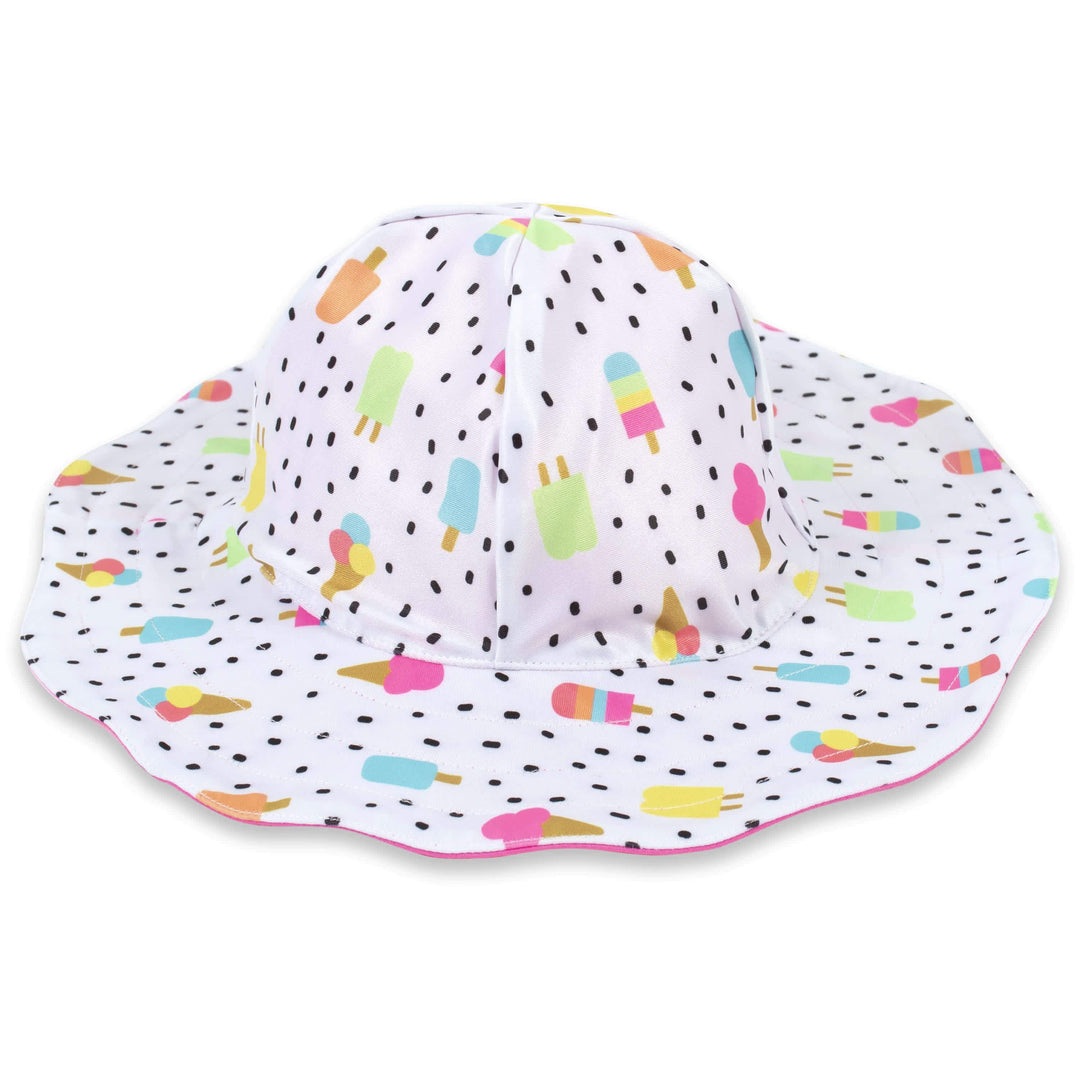 3-Piece Girls Ice Cream Dreams Swim Bottoms, Rash Guard, & Hat Bundle-Gerber Childrenswear