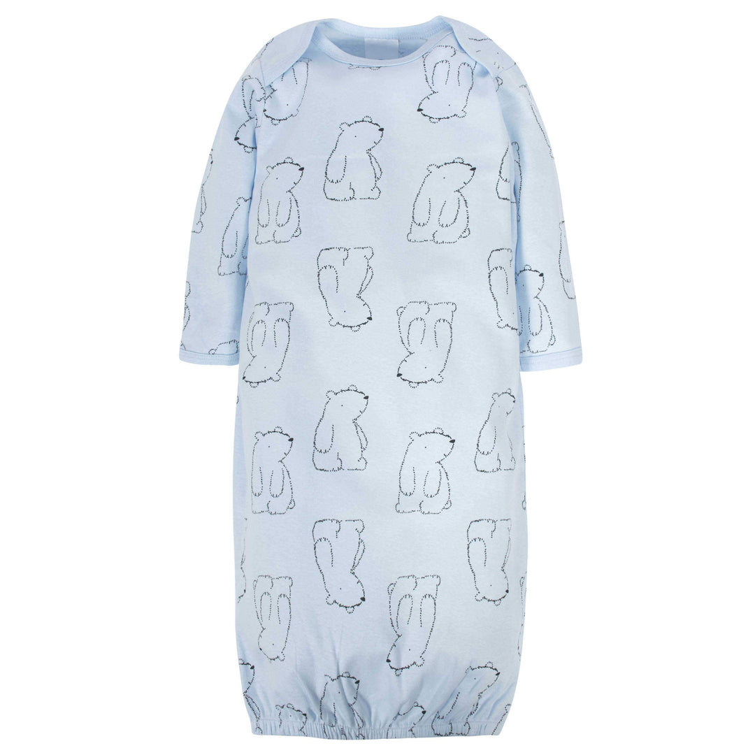 4-Pack Baby Boys Bear Gowns