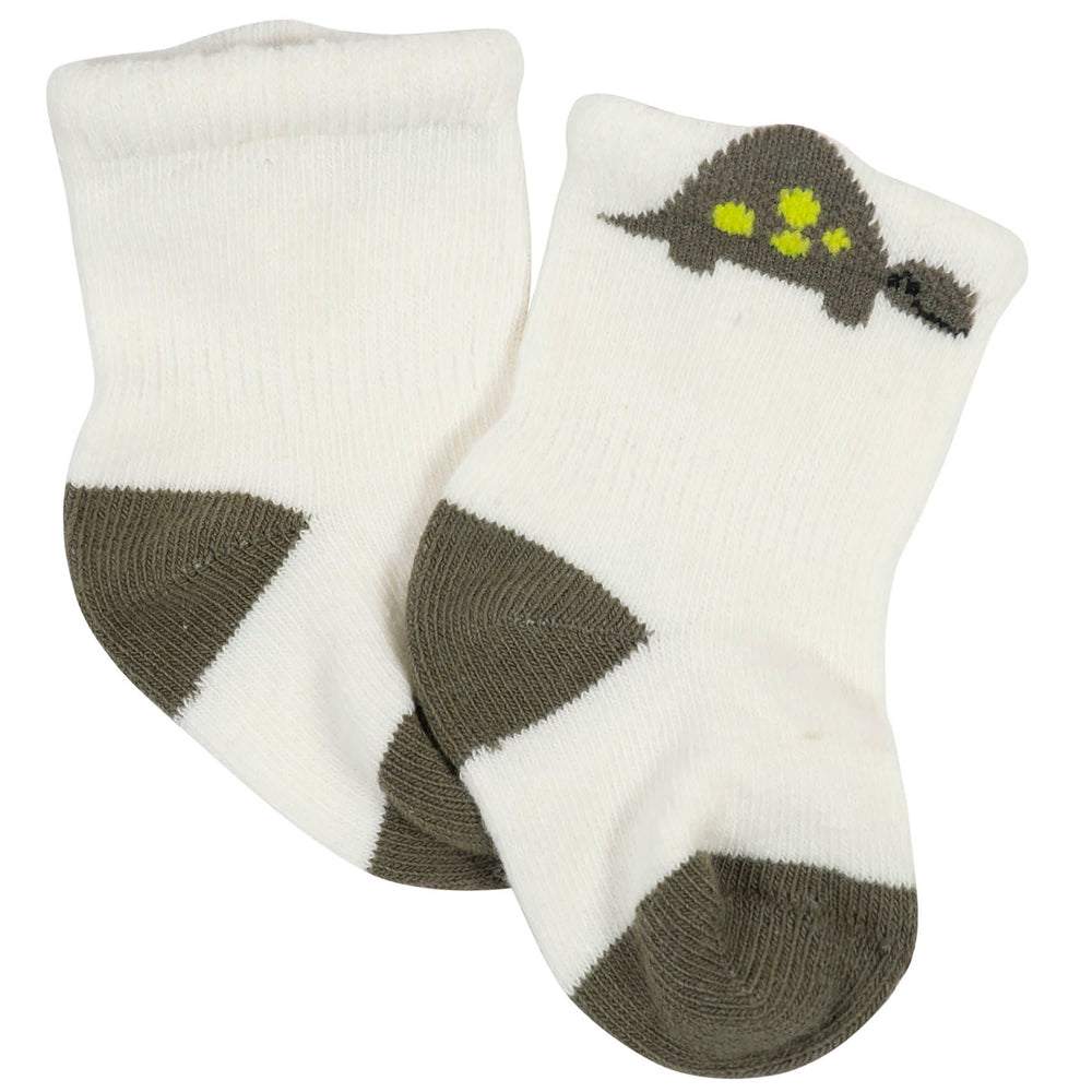 4-Pack Baby Boys Dinosaur Organic Wiggle Proof® Socks