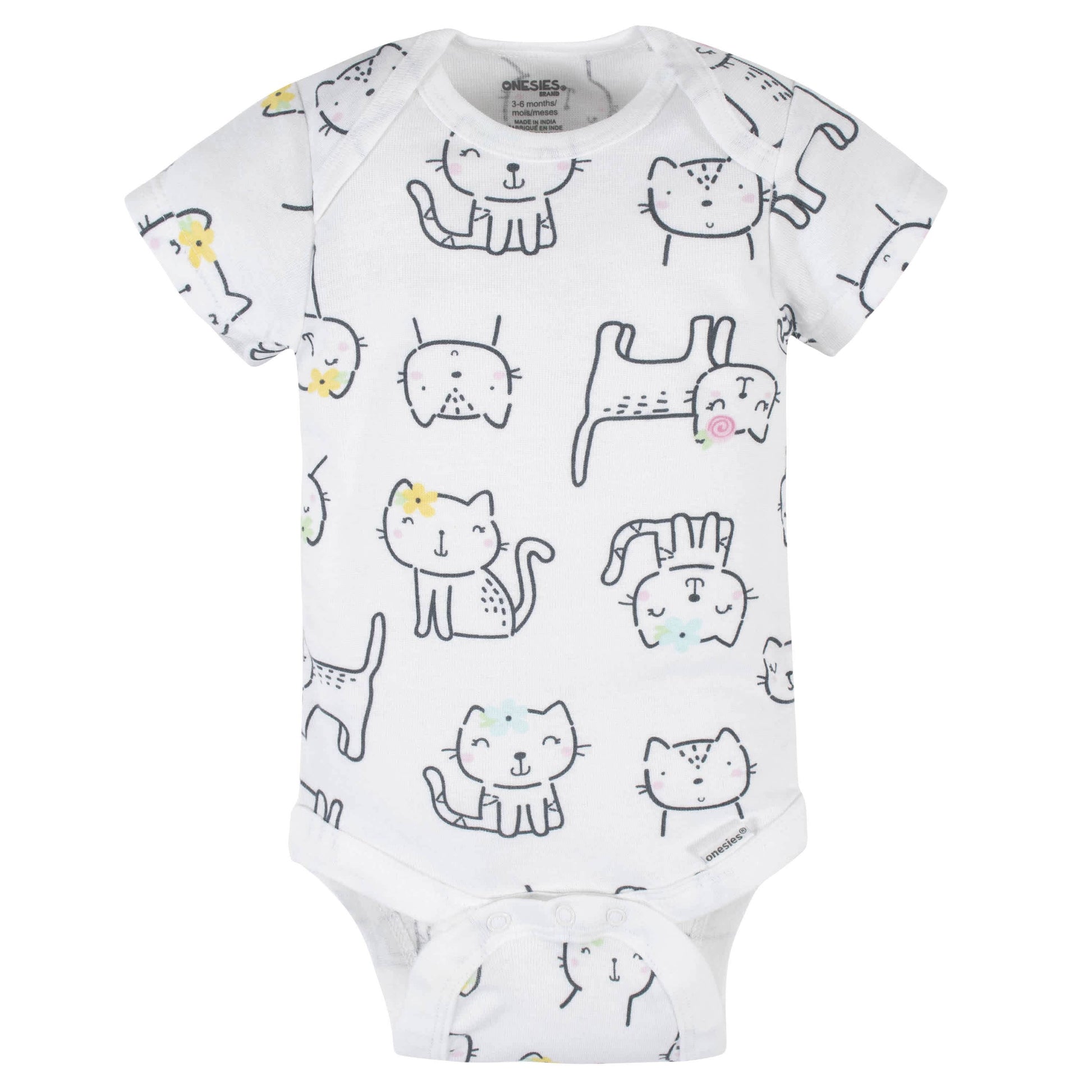 6-Piece Baby Girls Cat Onesies® Brand Bodysuit & Sleep N' Play Set-Gerber Childrenswear