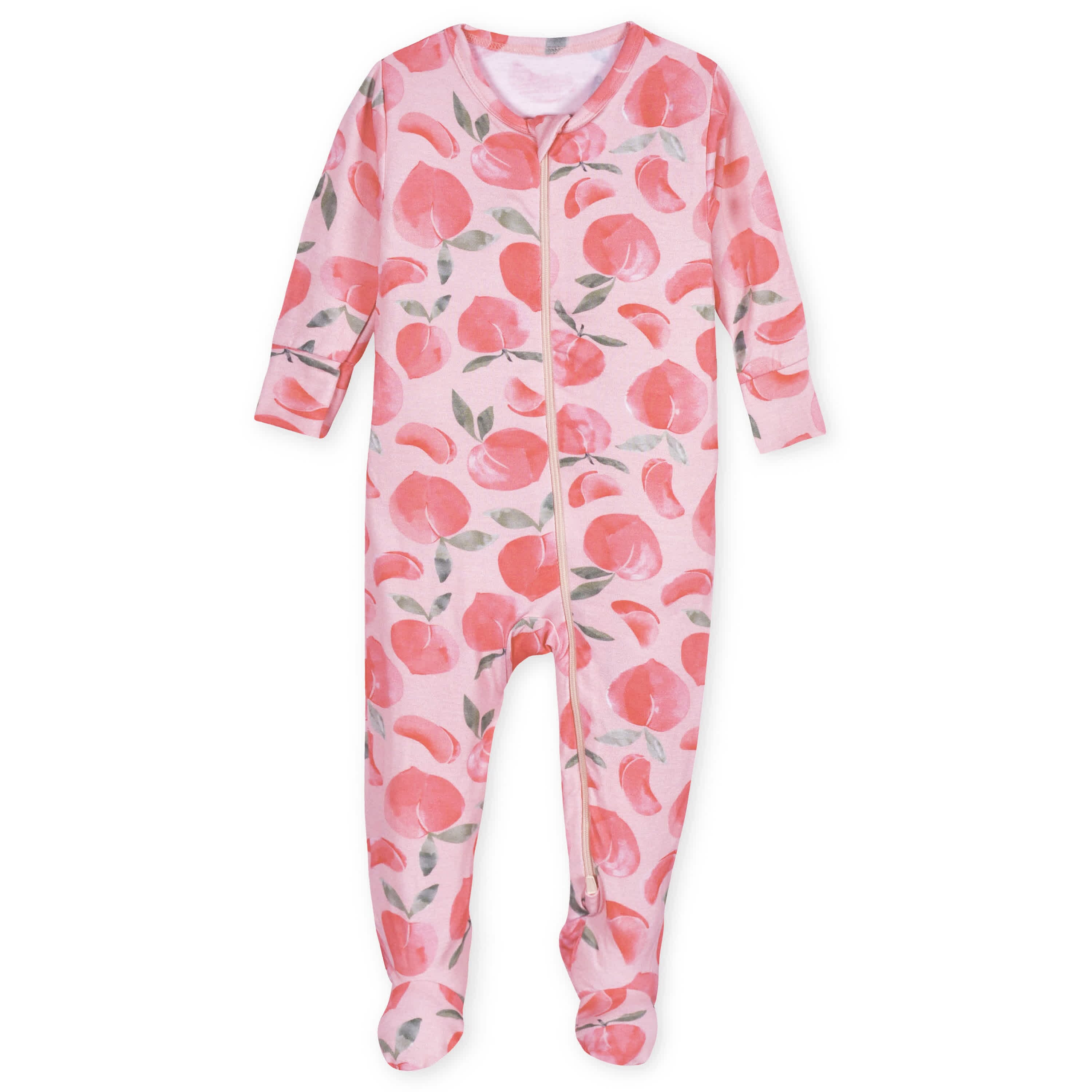 Baby & Toddler Girls Just Peachy Buttery-Soft Viscose Made from Eucalyptus Snug Fit Footed Pajamas