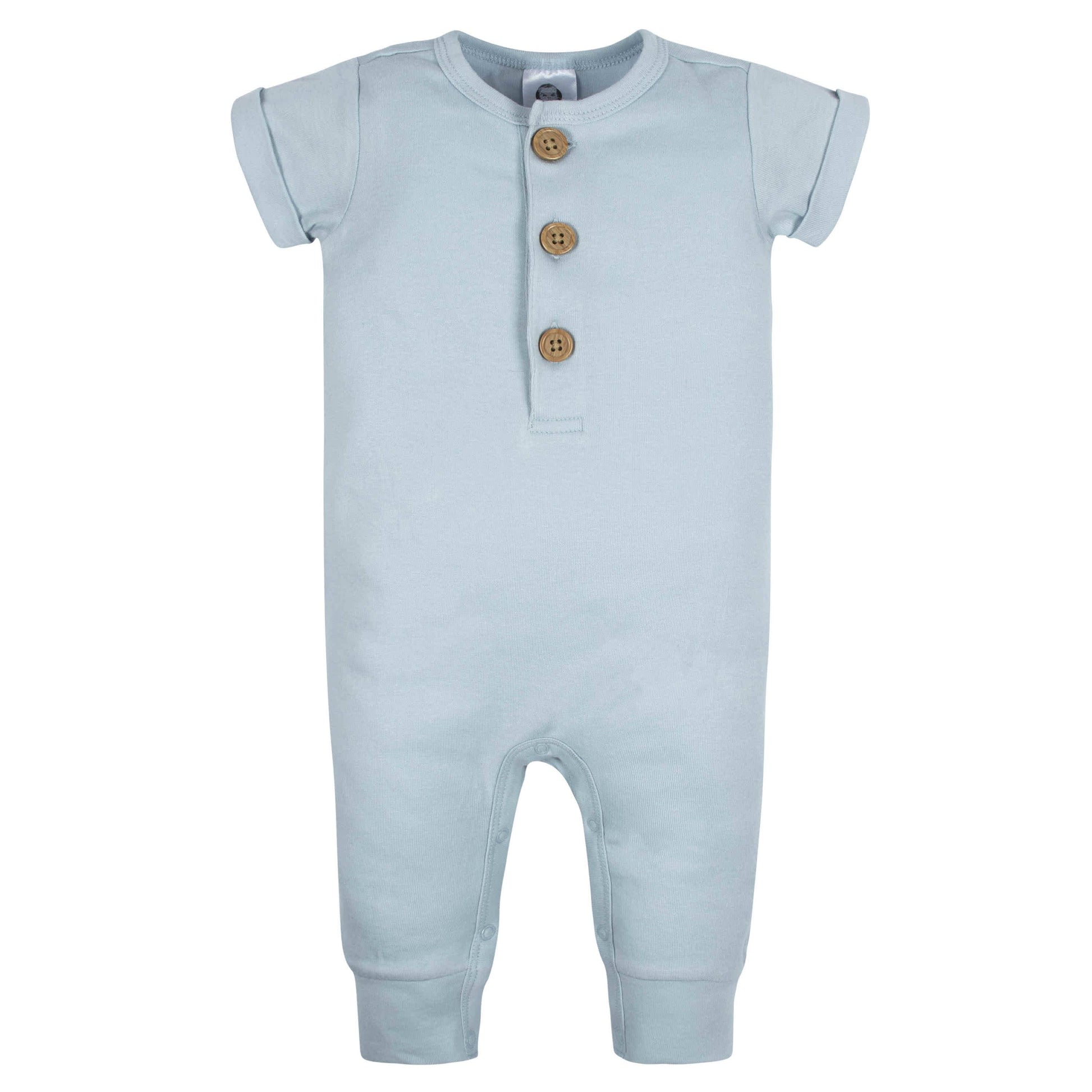 2-Pack Baby Boys Camo & Blue Short Sleeve Rompers-Gerber Childrenswear