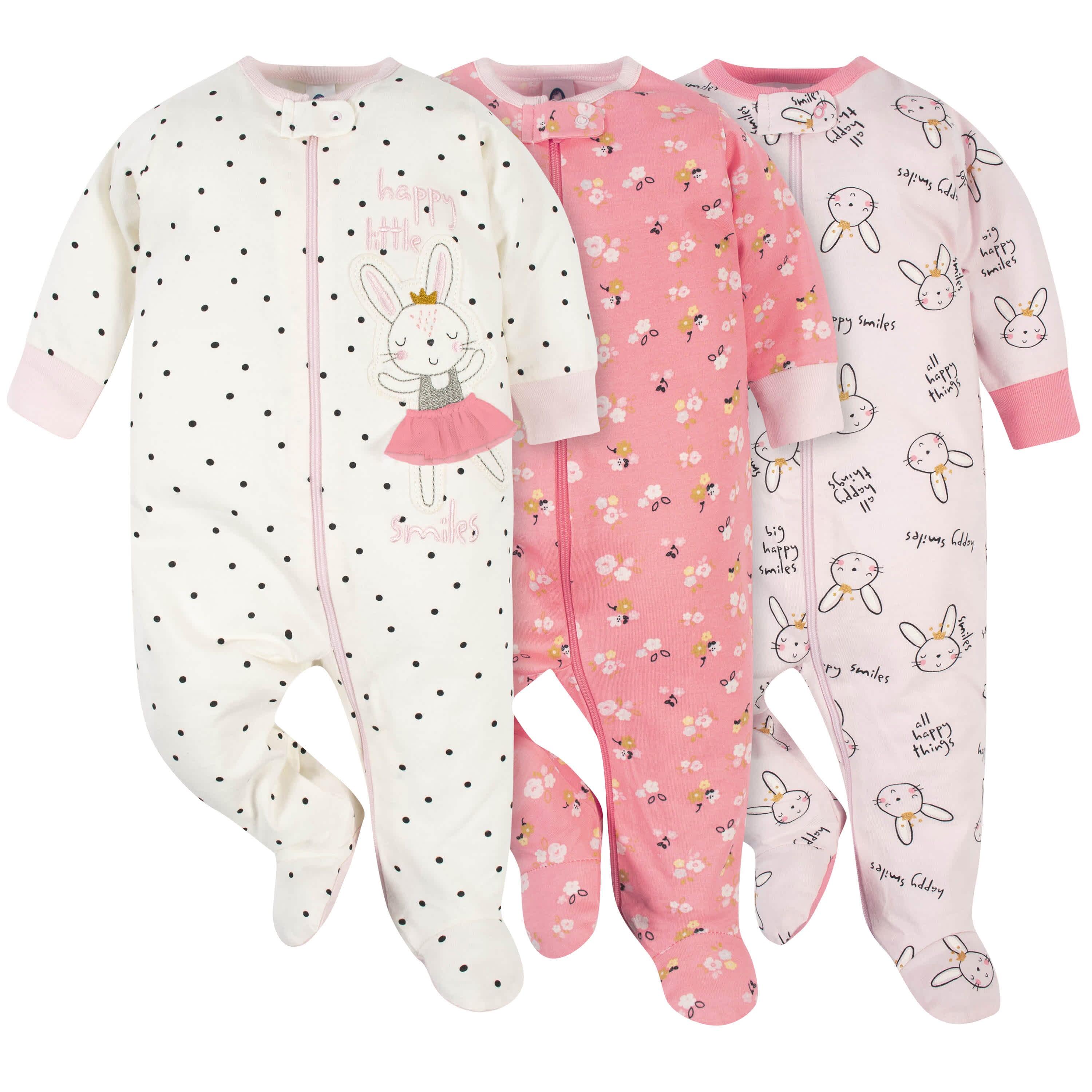 3-Pack Baby Girls Ballerina Sleep 'N Plays-Gerber Childrenswear