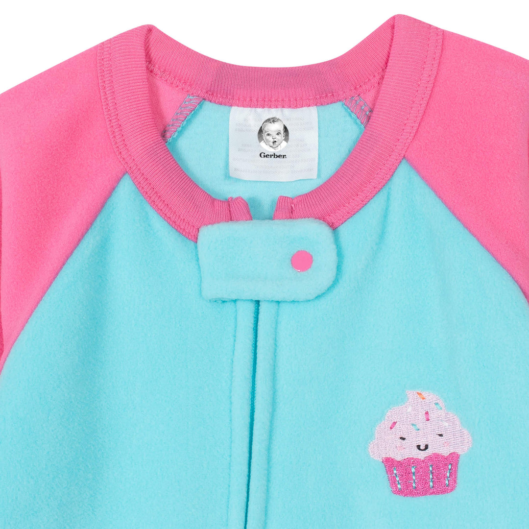 Gerber® 4-Pack Baby Girls Cupcakes & Donuts Fleece Pajamas-Gerber Childrenswear