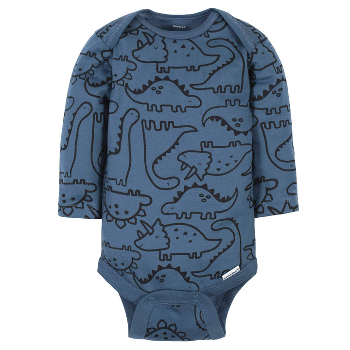 6-Pack Baby Boys Dinosaur Long Sleeve Onesies® Bodysuits-Gerber Childrenswear