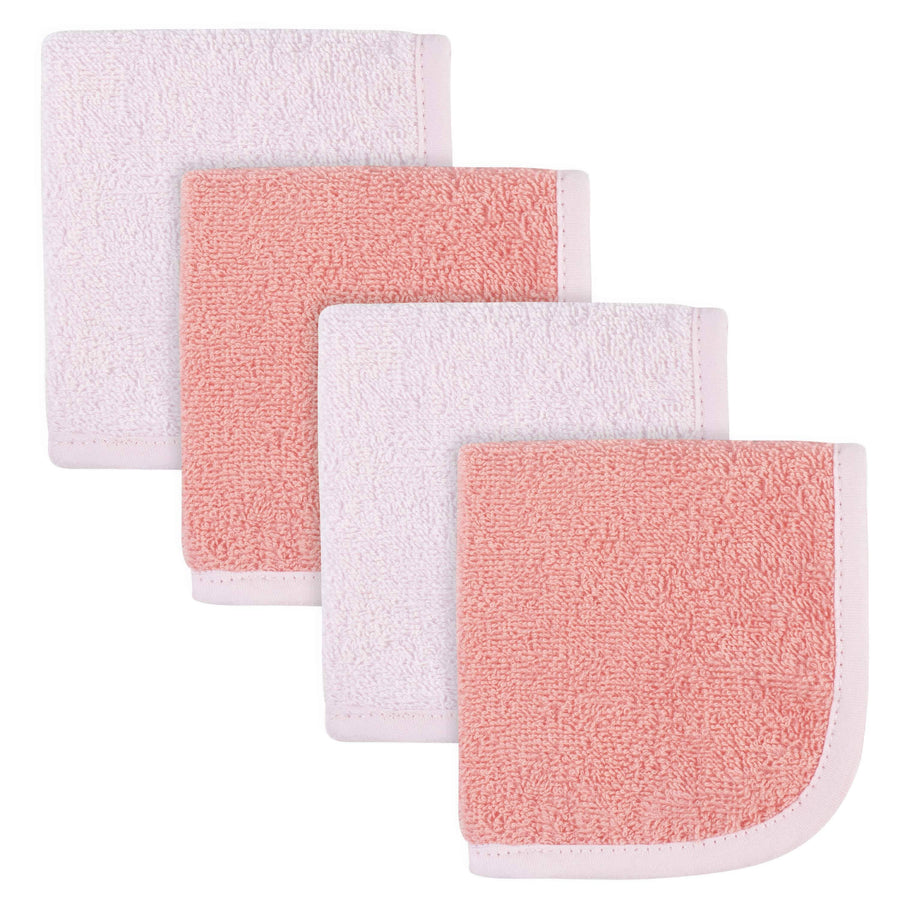 4-Pack Girls Pink & Coral Woven Washcloths-Gerber Childrenswear