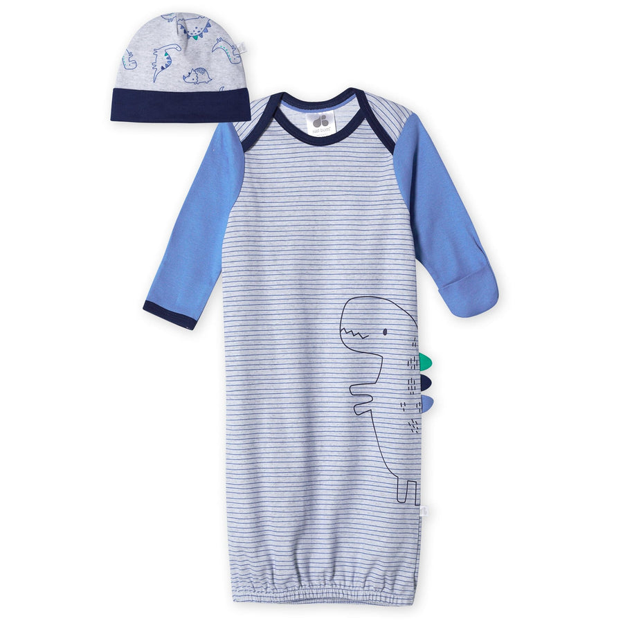 Organic Baby Boys 2-Piece Lil' Dino Gown and Hat Set-Gerber Childrenswear