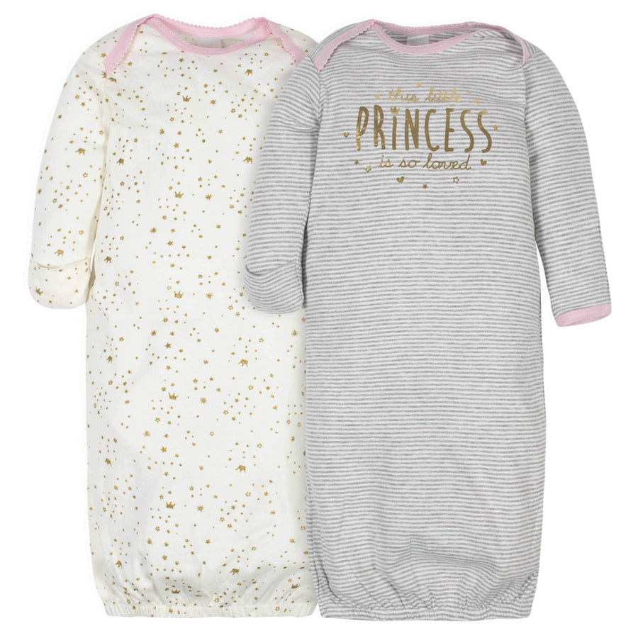 Gerber® 2-Pack Baby Girls Princess Gowns-Gerber Childrenswear