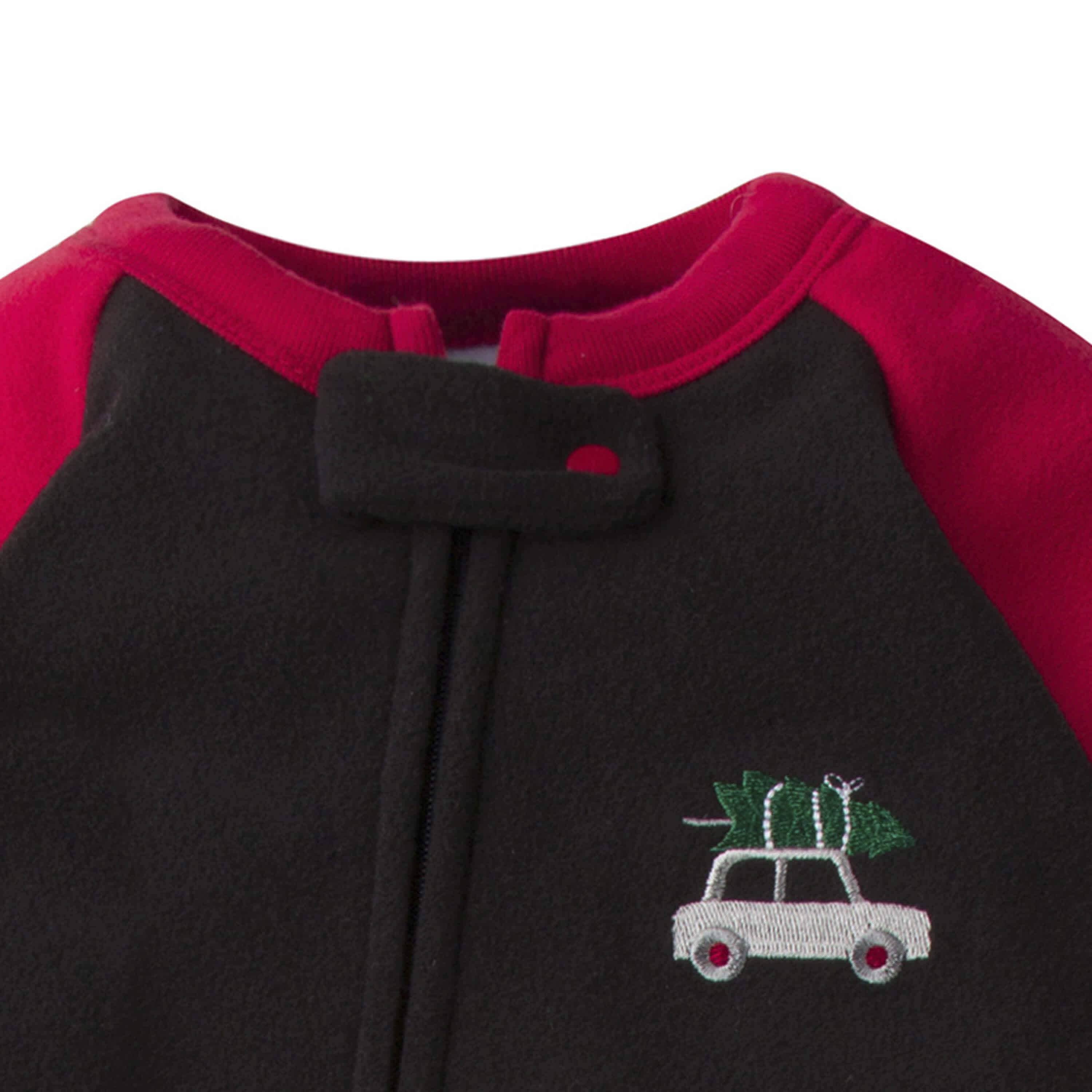 Gerber® 4-Pack Baby Boys Fire Trucks & Plaid Fleece Pajamas-Gerber Childrenswear