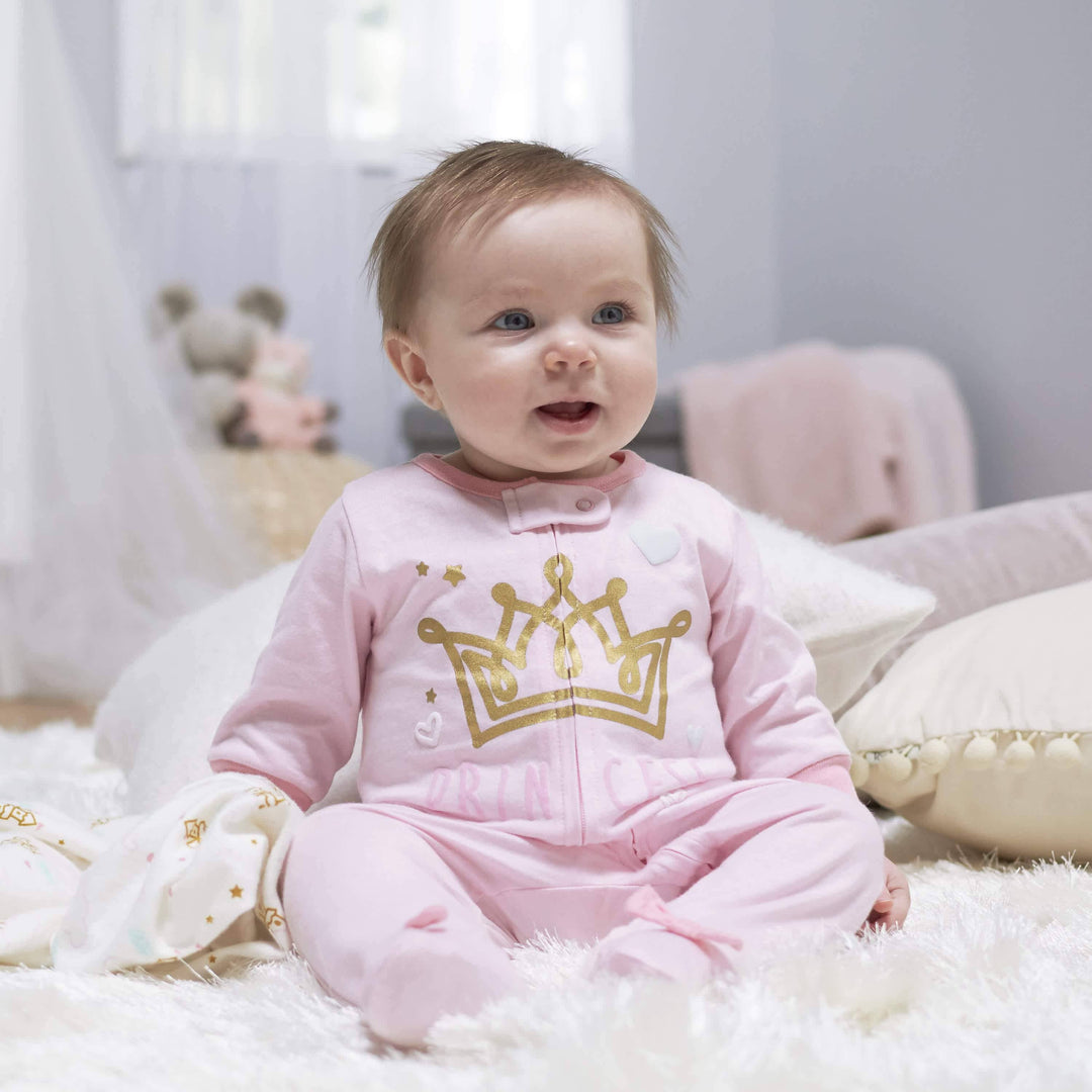 Gerber® 4-Pack Baby Girls Castle & Bunny Sleep 'N Play Bundle-Gerber Childrenswear