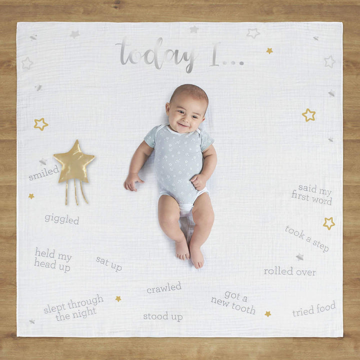 2-Pack Baby Neutral Sparkle Milestone Blanket-Gerber Childrenswear