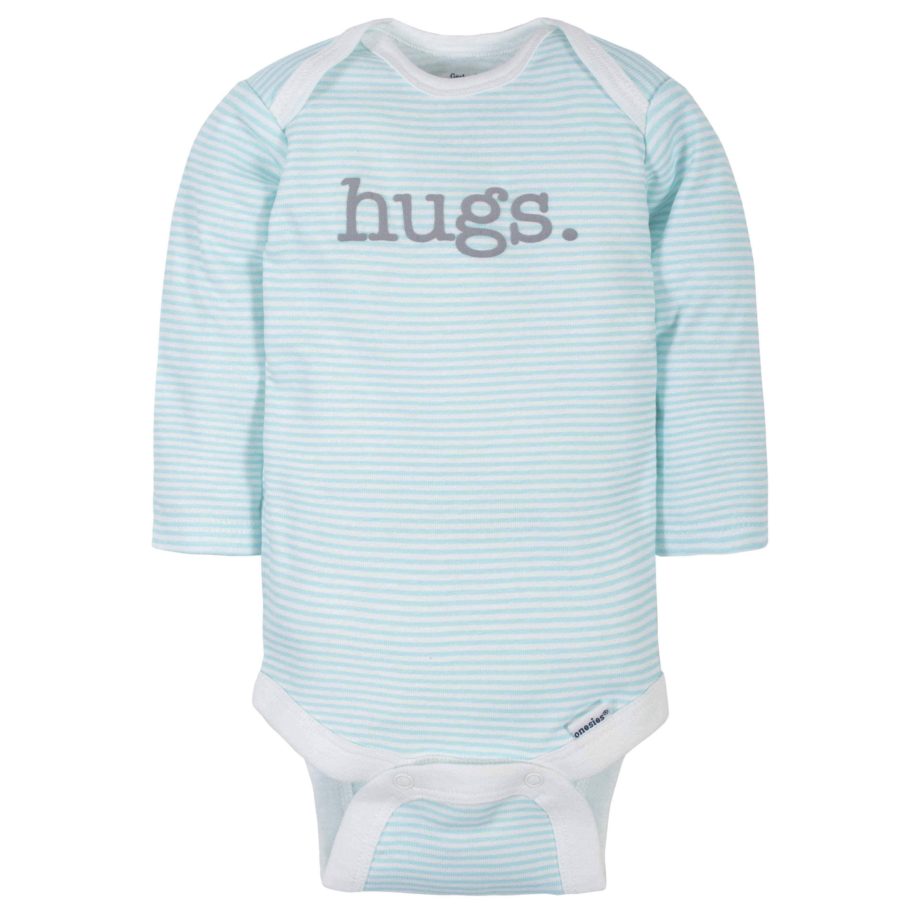 6-Pack Baby Neutral Words Long Sleeve Onesies® Bodysuits-Gerber Childrenswear