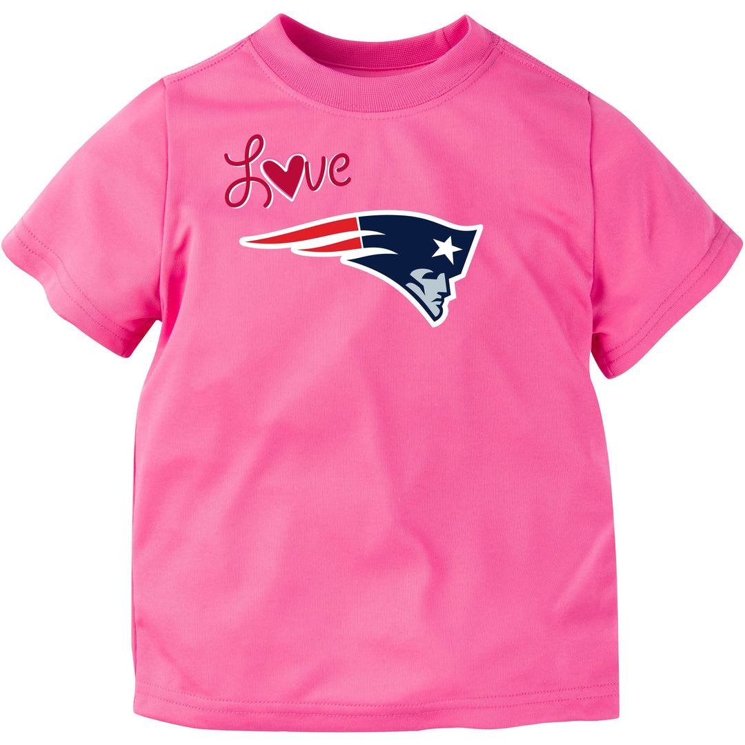 New England Patriots Toddler Girls Performance Short Sleeve Tee Shirt-Gerber Childrenswear