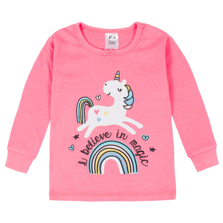 4-Piece Infant & Toddler Girls Unicorn Snug Fit Cotton Pajamas