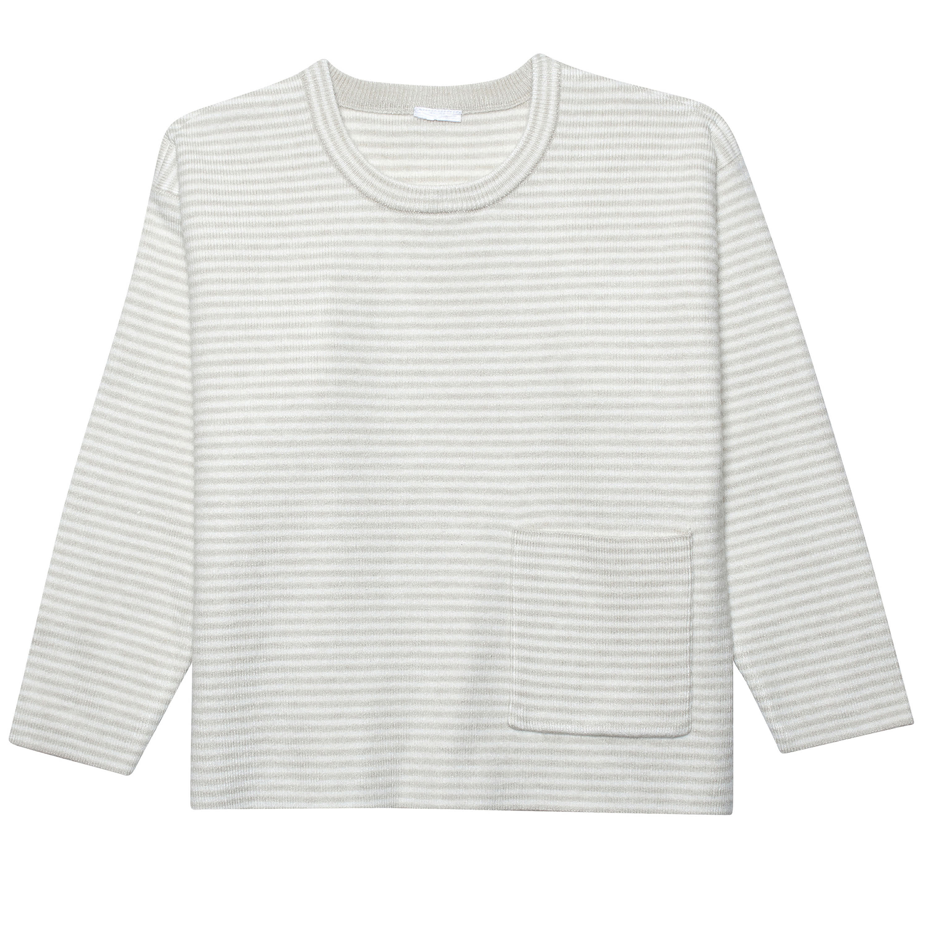 Infant & Toddler Boys Oatmeal Heather Striped Sweater with Pocket-Gerber Childrenswear