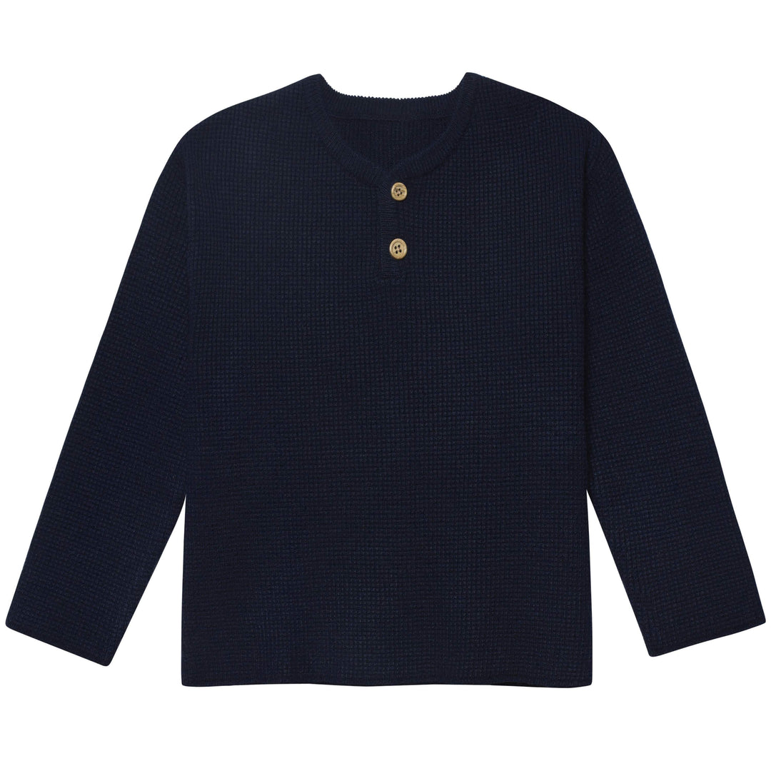 Infant & Toddler Boys Blue Henley Sweater-Gerber Childrenswear