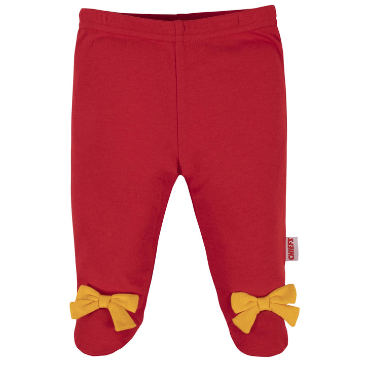Kansas City Chiefs Baby Girls Bodysuit, Pant, and Cap Set-Gerber Childrenswear