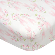 Girls Mommy & Me Giraffe Fitted Crib Sheet-Gerber Childrenswear