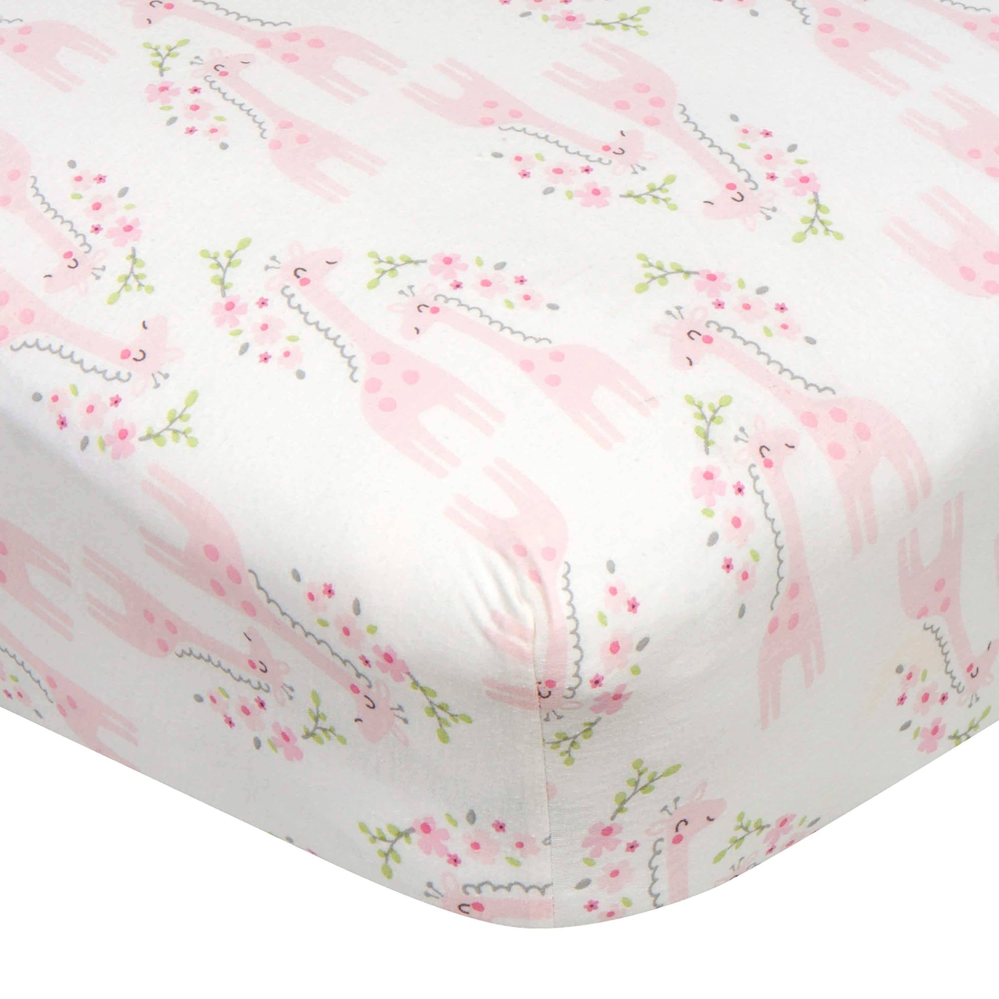 Girls Mommy & Me Giraffe Fitted Crib Sheet-Gerber Childrenswear