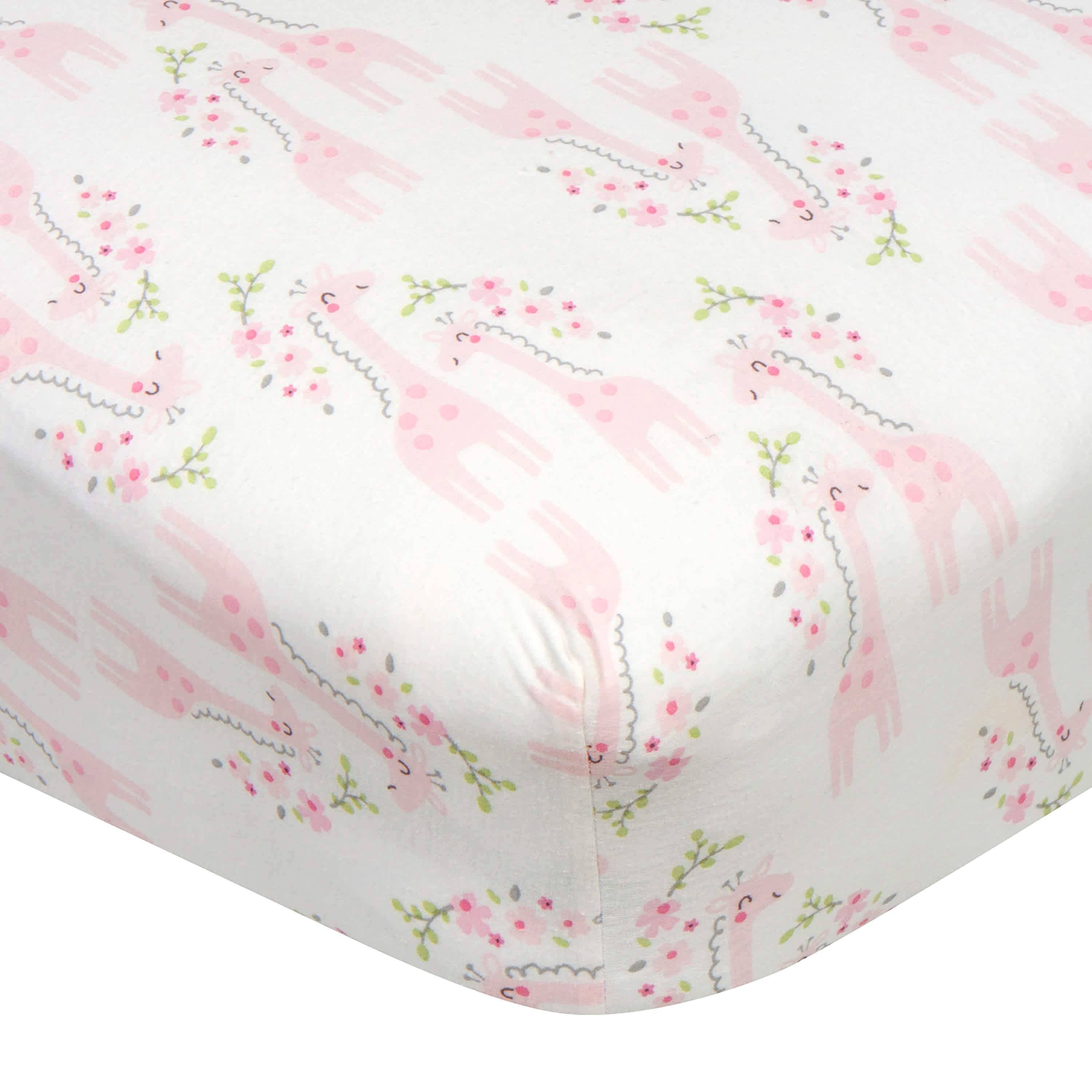 Girls Mommy & Me Giraffe Fitted Crib Sheet-Gerber Childrenswear
