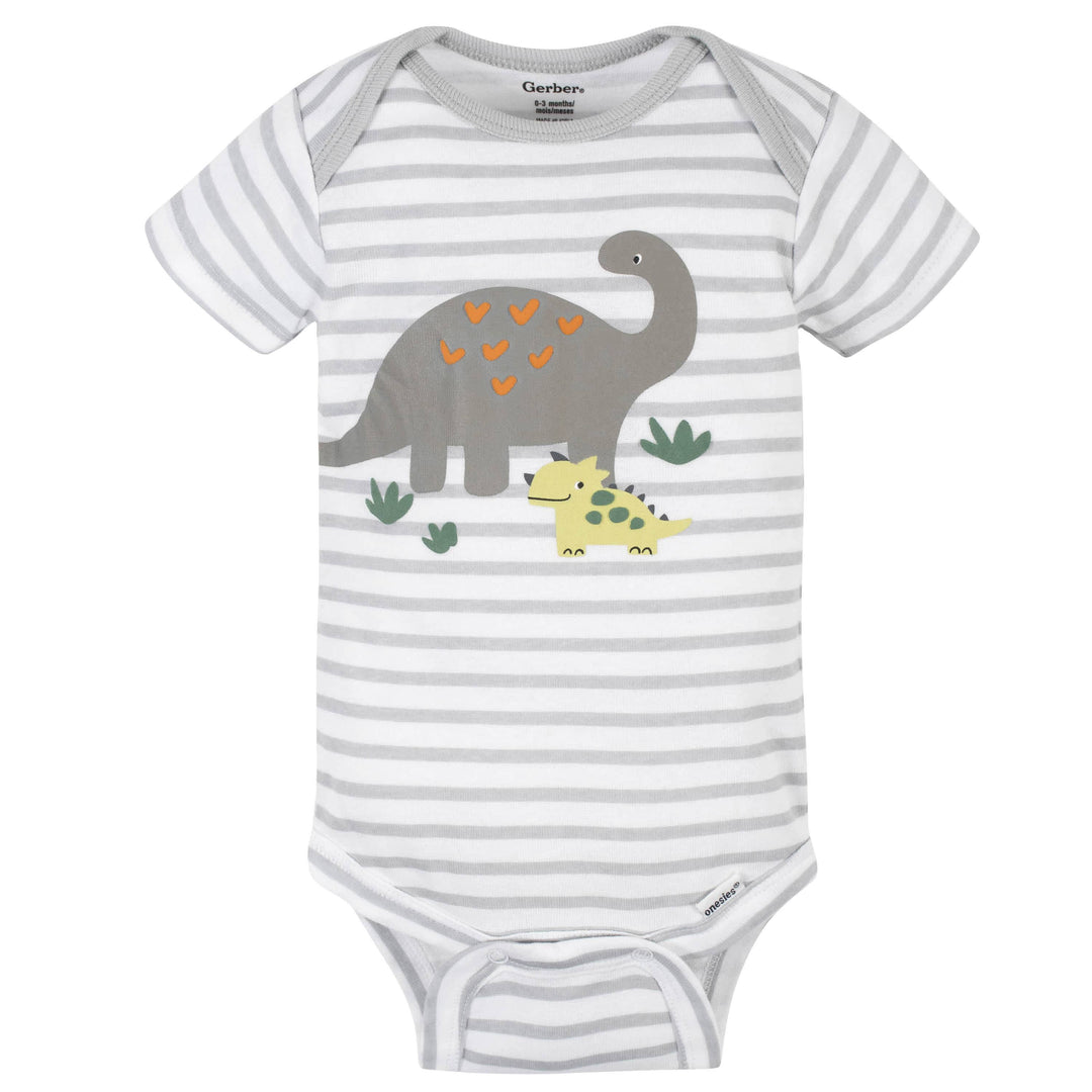4-Pack Baby Boys Dinosaurs Short Sleeve Onesies® Bodysuits-Gerber Childrenswear
