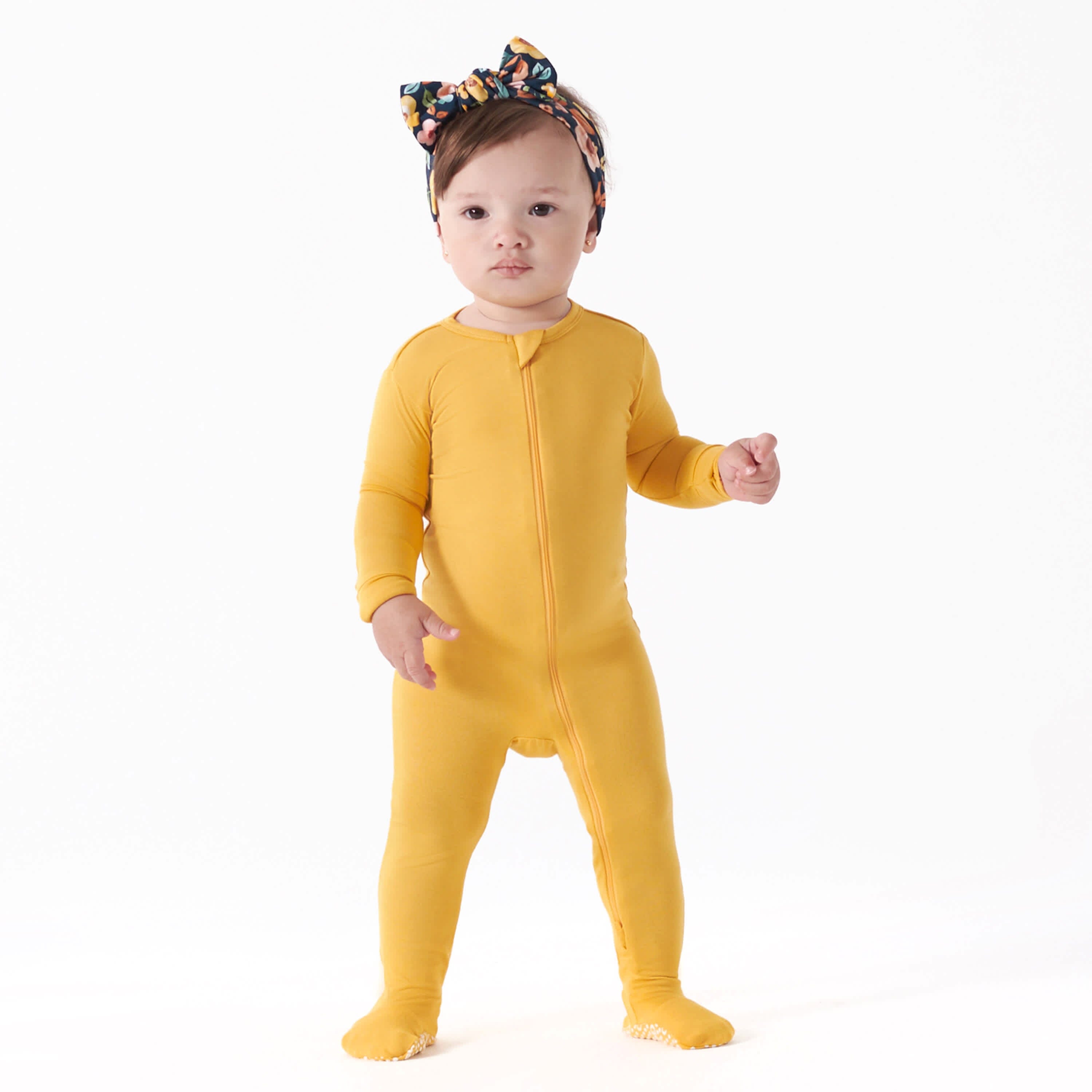 Baby & Toddler Yolk Yellow Buttery-Soft Viscose Made from Eucalyptus Snug Fit Footed Pajamas