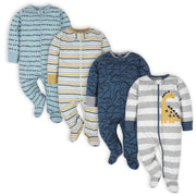 Gerber® 4-Pack Baby Boys Dinosaur Sleep N' Plays-Gerber Childrenswear