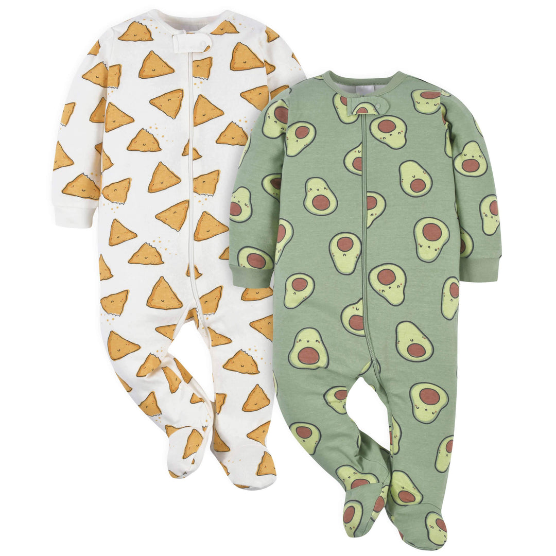 2-Pack Baby Neutral Comfy Stretch Avocado Sleep 'N Plays-Gerber Childrenswear